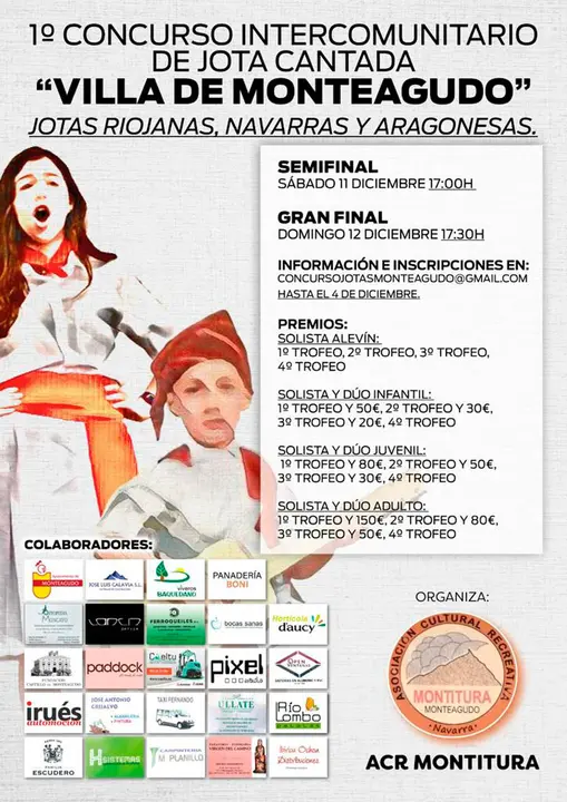 I Concurso intercomunitario de jota cantada &lsquo;Villa de Monteagudo&rsquo;