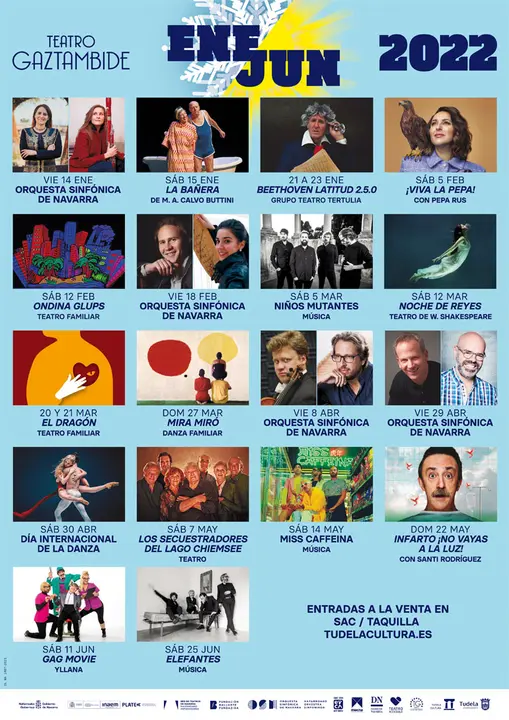 Programaci&oacute;n enero-junio 2022 del Teatro Gaztambide de Tudela