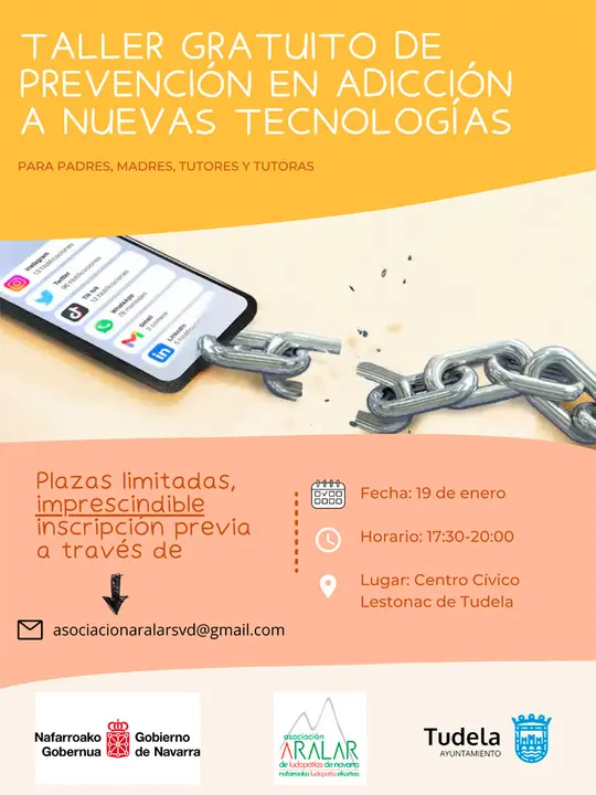 Taller en Tudela de Prevenci&oacute;n en adicci&oacute;n a nuevas tecnolog&iacute;as