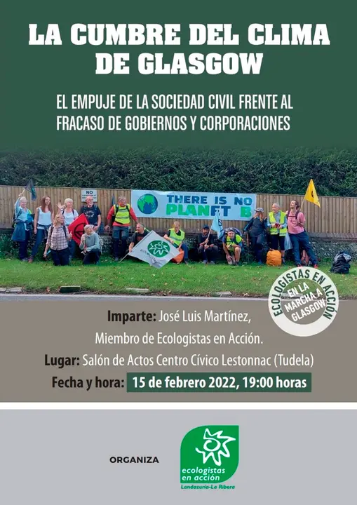 Charla en Tudela &lsquo;La cumbre del clima de Glasgow&rsquo;