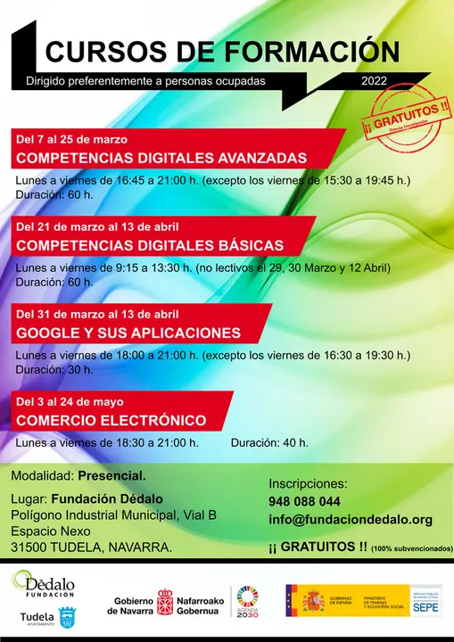 Cursos de formaci&oacute;n gratuitos en Tudela para personas ocupadas
