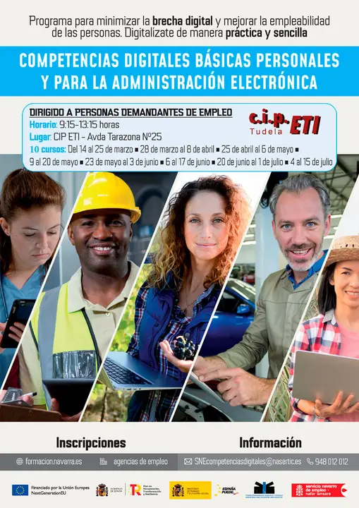 Cursos en Tudela sobre iniciaci&oacute;n a las competencias digitales b&aacute;sicas