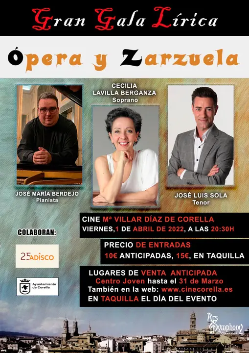 Gran gala l&iacute;rica de &oacute;pera y zarzuela en Corella