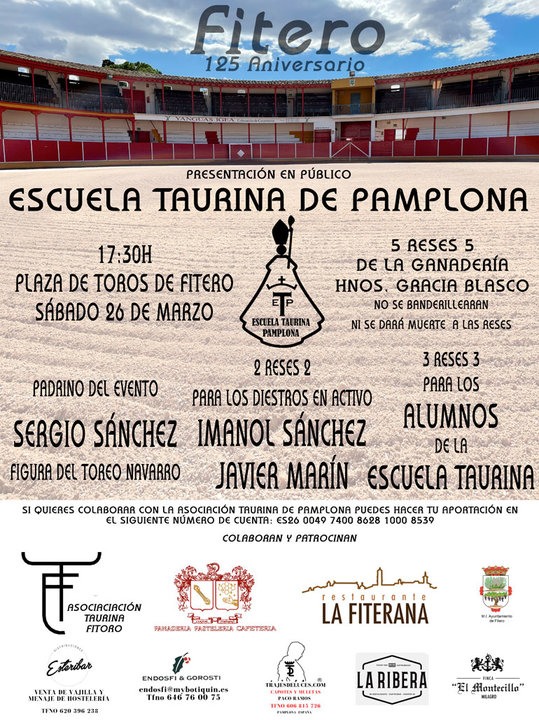 Presentación en Fitero de la Escuela Taurina de Pamplona