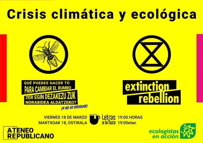 Conferencia en Tudela &lsquo;Crisis clim&aacute;tica y ecol&oacute;gica &iquest;Qu&eacute; puedes hacer t&uacute; para cambiar el rumbo?&rsquo;