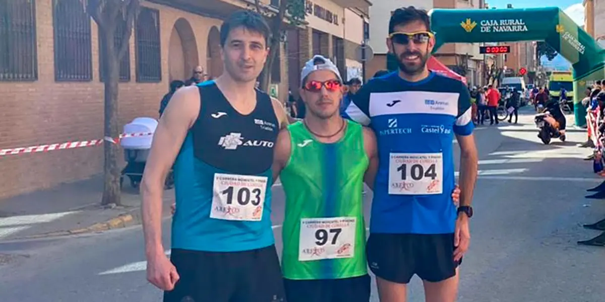 Eduardo Lainez, Andoni A&ntilde;&oacute;n y Diego Mart&iacute;nez en la 10K de Corella