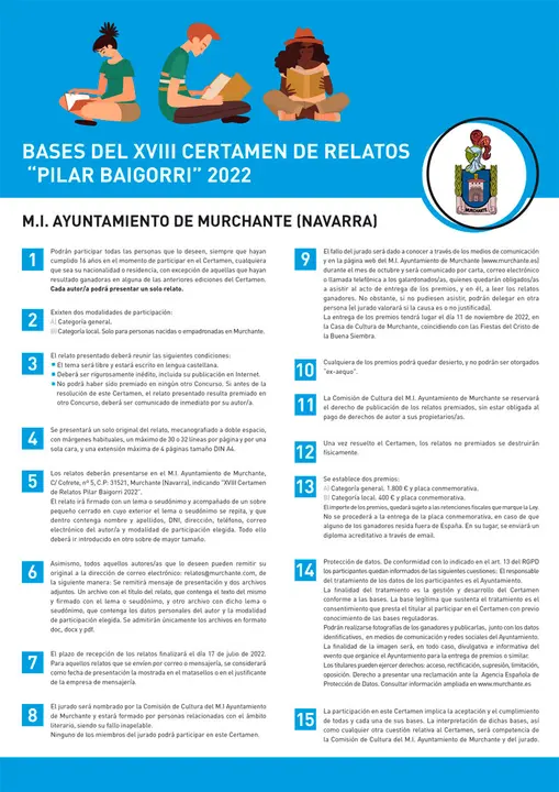 Bases concurso certamen relatos Pilar Baigorri Murchante