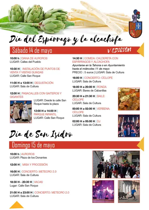 Cartel Feria esp&aacute;rrago y alcachofa y San Isidro
