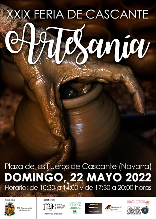 Cartel Feria de la Artesan&iacute;a en Cascante 22 de mayo 2022