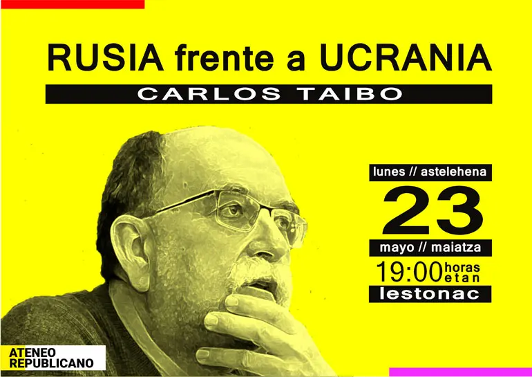 Cartel Rusia frente a Ucrania el 23 de mayo en Tudela