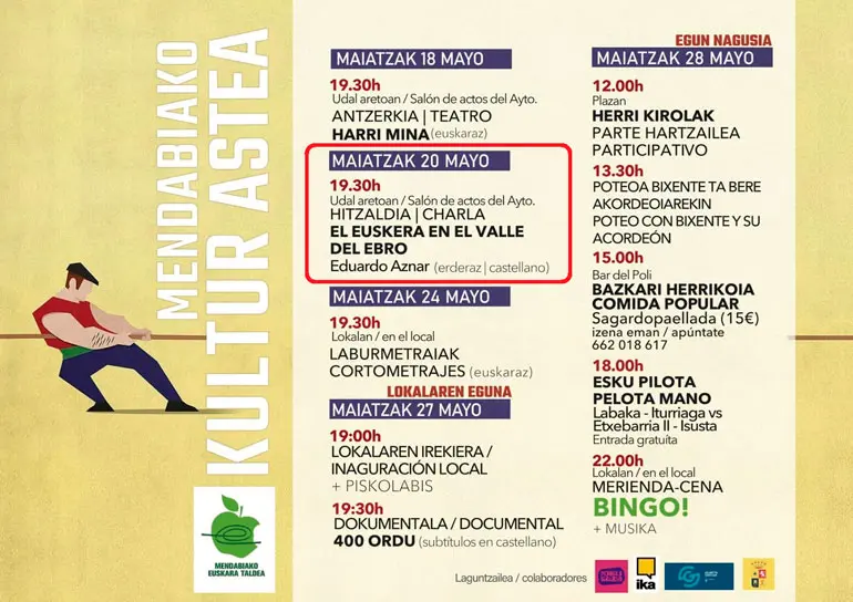 Conferencia en Mendavia sobre el euskera