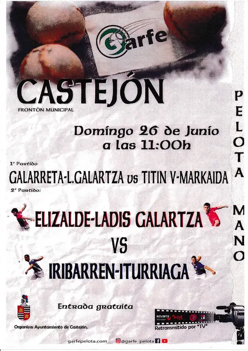 Partidos de pelota mano en Castej&oacute;n