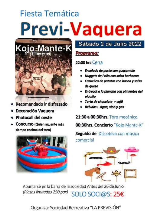 Fiesta tem&aacute;tica 'Previ Vaquera' en Caparroso