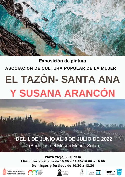 Exposici&oacute;n de pintura de la asociaci&oacute;n El Taz&oacute;n Santa Ana y Susana Aranc&oacute;n en Tudela