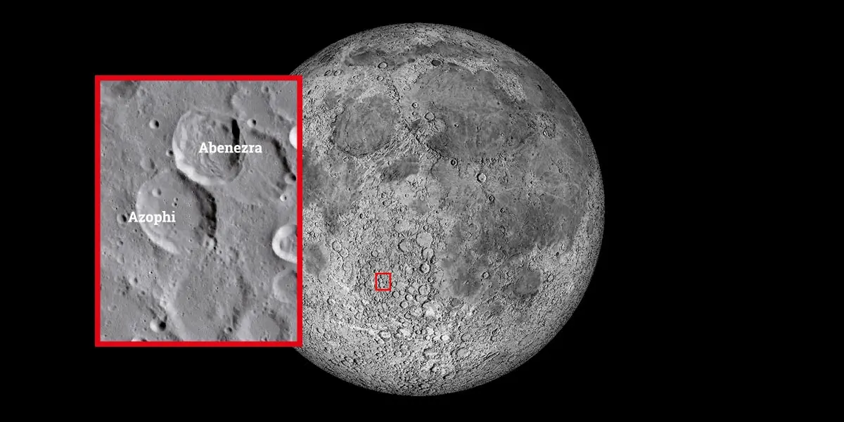 Abenezra es un cr&aacute;ter de impacto ubicado en las escarpadas tierras altas de la secci&oacute;n sur central de la Luna. Est&aacute; adosado al borde sureste del cr&aacute;ter Azophi