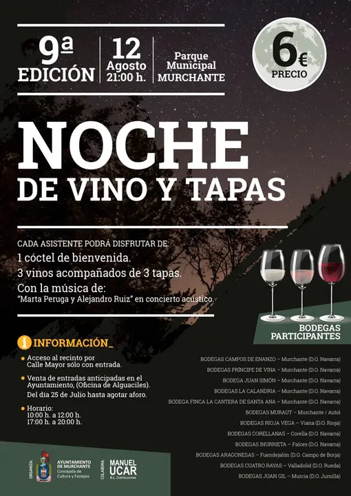 9&ordf; Noche de Vino y Tapas 2022 en Murchante