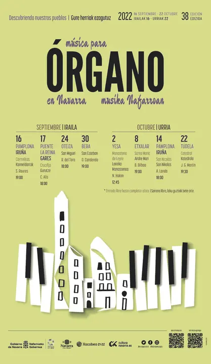 38&ordm; Ciclo de M&uacute;sica para &Oacute;rgano en Navarra