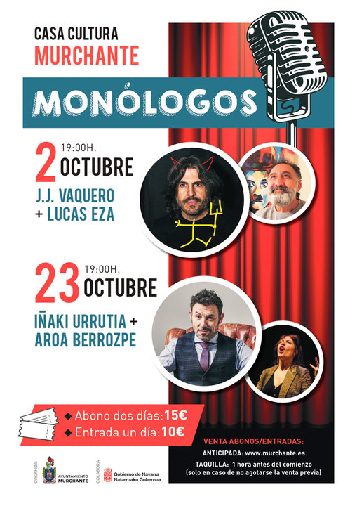 Monólogos en Murchante con J.J. Vaquero, Lucas Eza, Iñaki Urrutia y Aroa Berrozpe