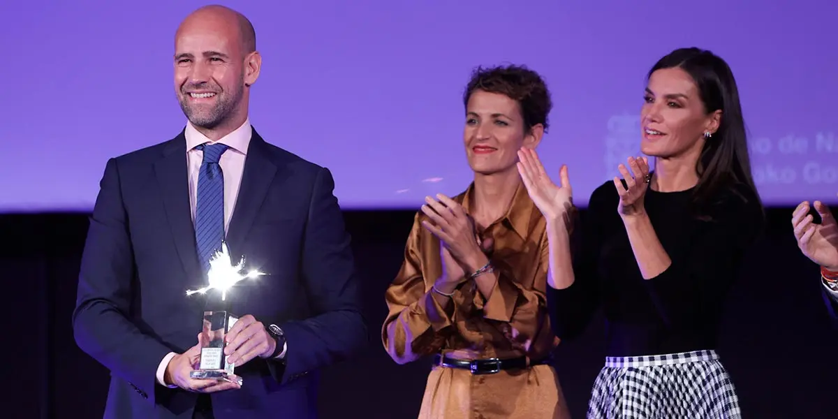 Tudela Visita Reina Letizia Opera Prima 2022 Gonzalo Mir&oacute; con Reina Letizia y Presidenta Chivite 4