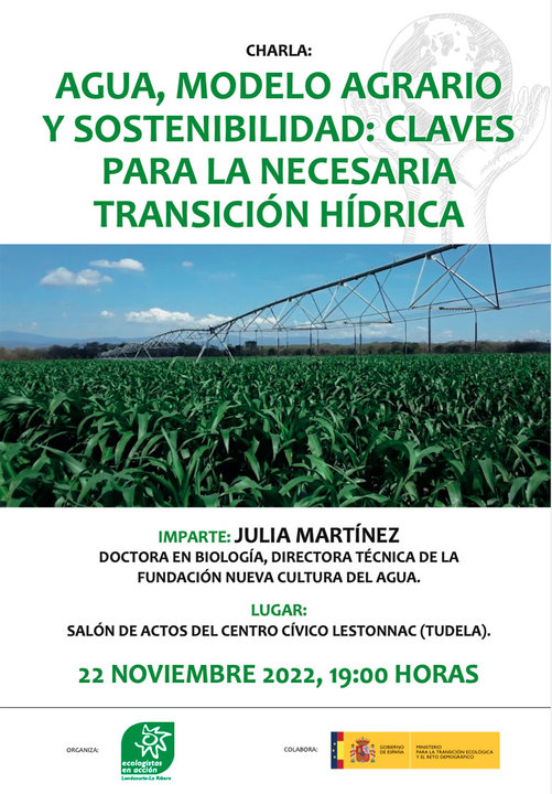 Charla en Tudela ‘Agua, modelo agrario y sostenibilidad’