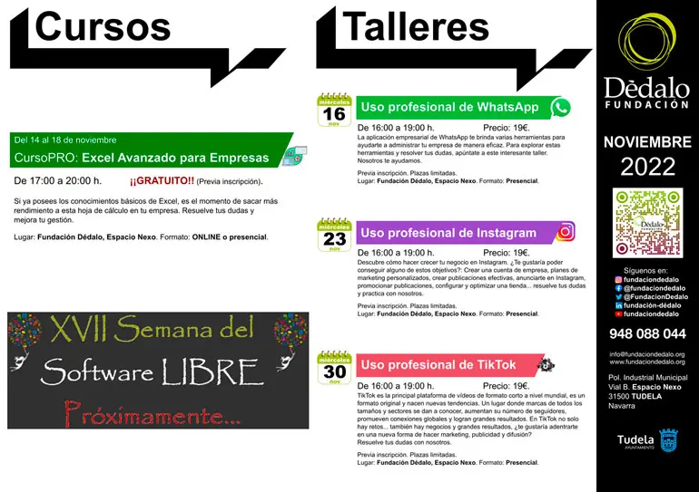 Actividades noviembre 2022 de Fundaci&oacute;n D&eacute;dalo de Tudela