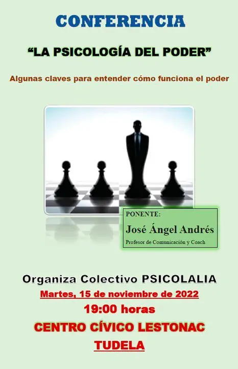 Conferencia en Tudela &lsquo;La psicolog&iacute;a del poder&rsquo;