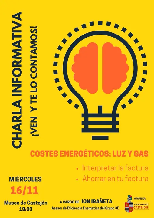 Charla informativa en Castej&oacute;n &lsquo;Costes energ&eacute;ticos luz y gas&rsquo;