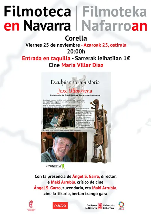 Proyecci&oacute;n en Corella del documental &lsquo;Esculpiendo la historia. Joxe Ulibarrena'