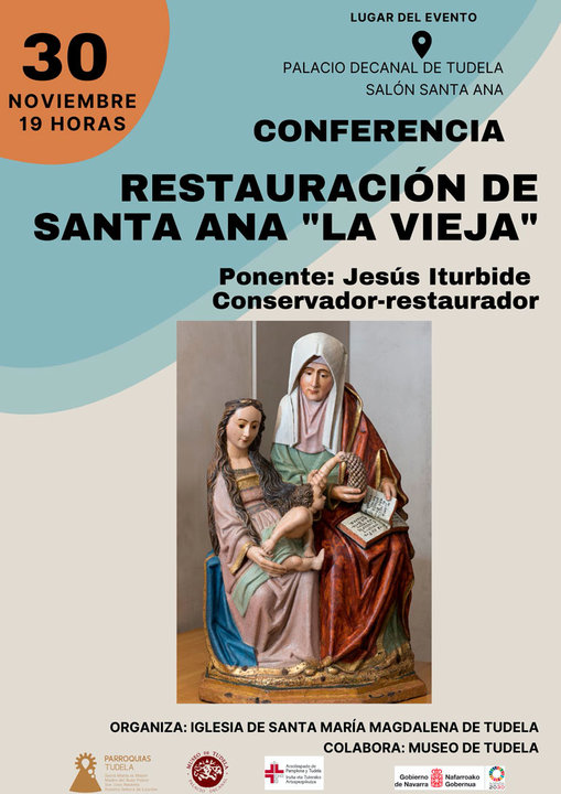 Conferencia en Tudela ‘La restauración de la escultura de Santa Ana la Vieja’