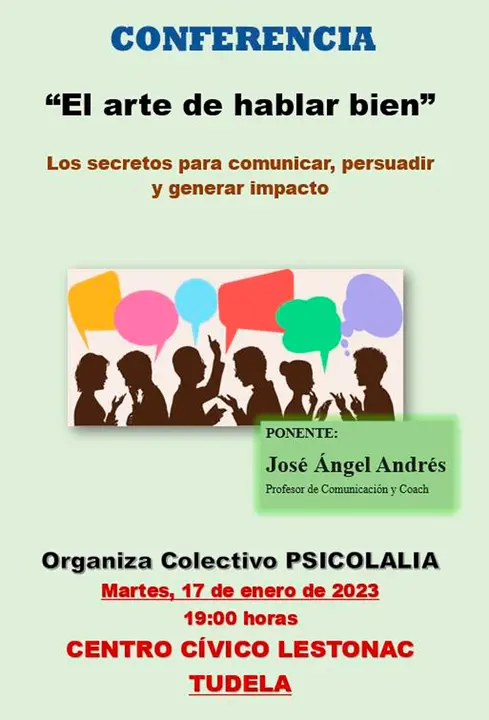 Conferencia en Tudela &lsquo;El arte de hablar bien&rsquo;