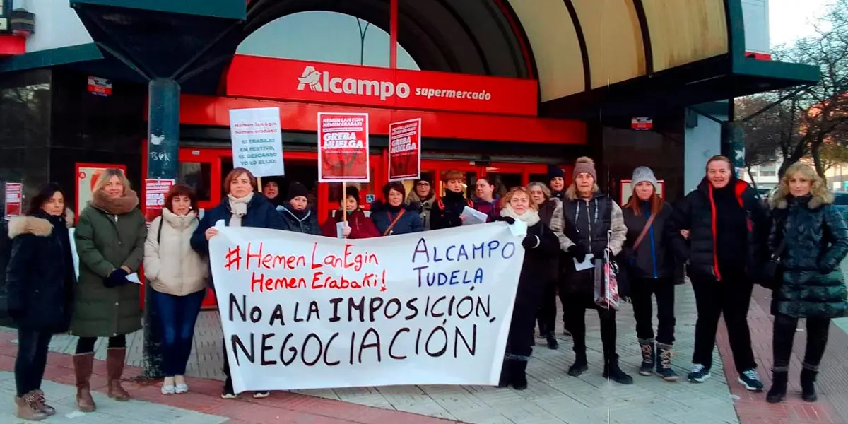 Tudela Huelga trabajadoras Alcampo enero 2023
