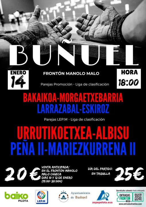 Partido de pelota mano en Bu&ntilde;uel