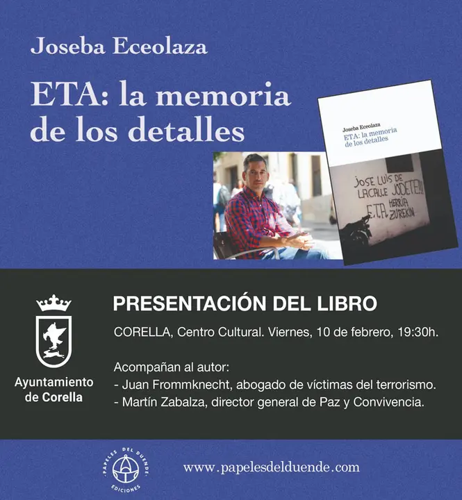 Presentaci&oacute;n en Corella del libro &lsquo;ETA la memoria de los detalles&rsquo; de Joseba Eceolaza
