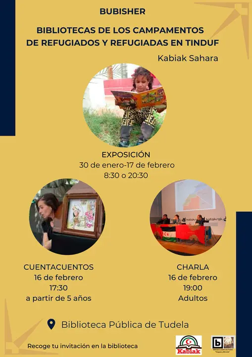 Exposici&oacute;n y talleres en Tudela &lsquo;Bubisher Bibliotecas de los campamentos de refugiados y refugiadas en Tinduf&rsquo;