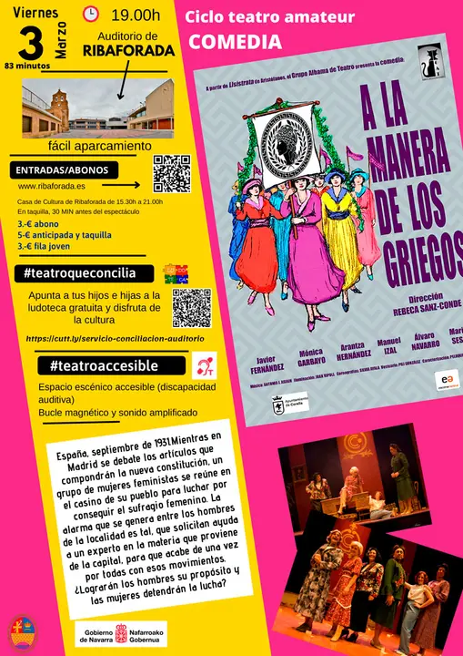 Ciclo Teatro amateur en Ribaforada &lsquo;A la manera de los griegos&rsquo;