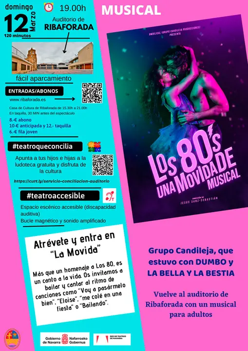 Espect&aacute;culo en Ribaforada &lsquo;Los 80s Una movida de musical&rsquo; con el grupo Candileja