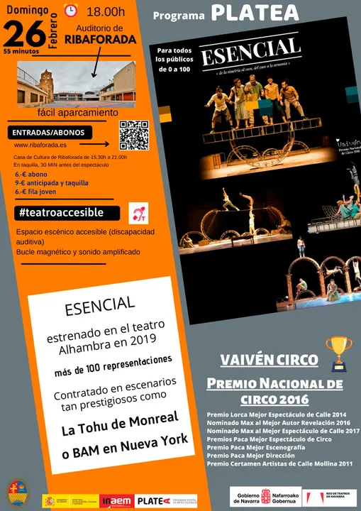 Ciclo Teatro en familia en Ribaforada Espect&aacute;culo circense &lsquo;Esencial&rsquo;
