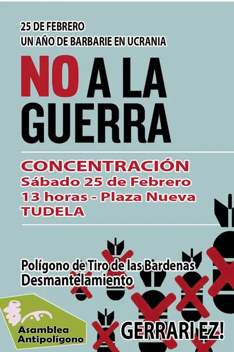 Concentraci&oacute;n en Tudela &lsquo;No a la guerra&rsquo;