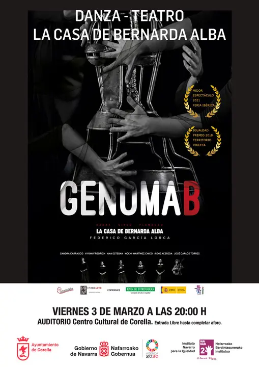 Danza teatro en Corella &lsquo;La Casa de Bernarda Alba&rsquo; con Genoma B