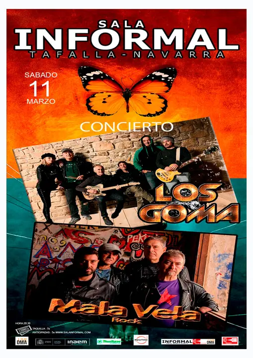 Concierto en Tafalla de Los Goma + Mala Vela