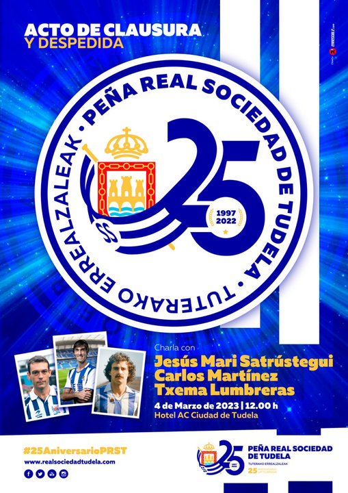 Acto de clausura del 25º aniversario de la Peña Real Sociedad de Tudela