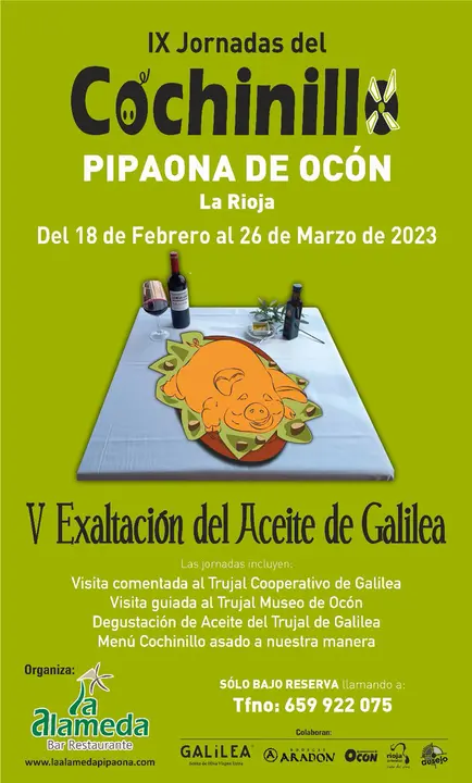 IX Jornadas del Cochinillo y V Exaltaci&oacute;n del Aceite de Galilea 2023 en Pipaona de Oc&oacute;n