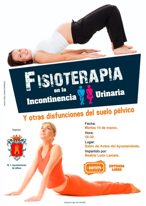 Charla en Alfaro &lsquo;Fisioterapia en la incontinencia Urinaria y otras disfunciones del suelo p&eacute;lvico&rsquo; 