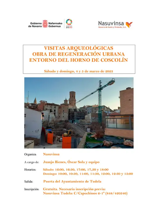 Visitas arqueol&oacute;gicas al entorno del horno Coscol&iacute;n en Tudela