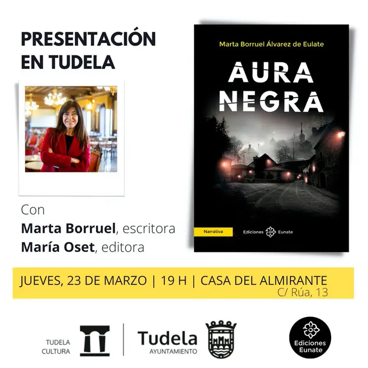 Presentaci&oacute;n en Tudela del libro &lsquo;Aura Negra&rsquo; de Marta Borruel