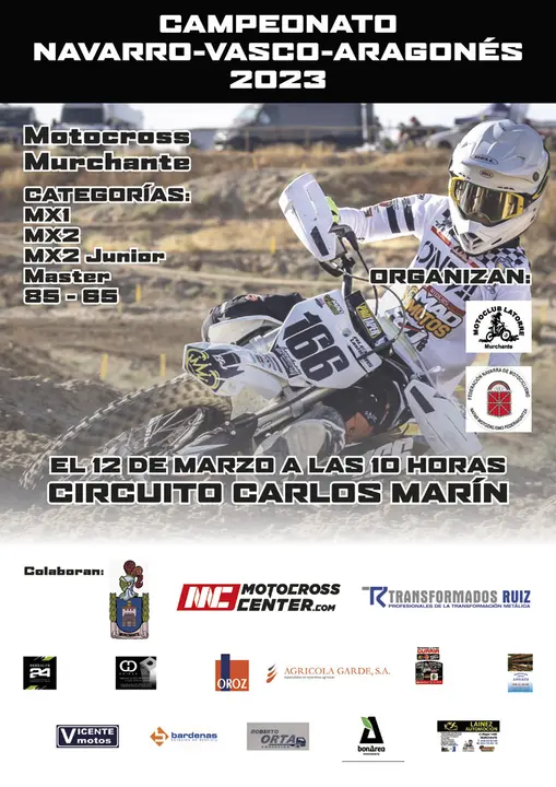 Campeonato Vasco Navarro Aragon&eacute;s de motocross 2023 en Murchante