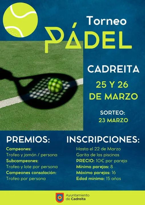 Torneo de p&aacute;del masculino en Cadreita