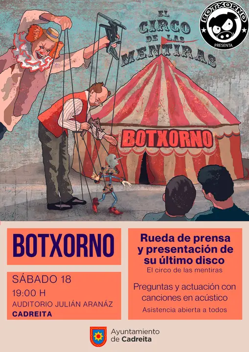 Presentaci&oacute;n en Cadreita del disco &lsquo;El Circo de las mentiras&rsquo; de Botxorno