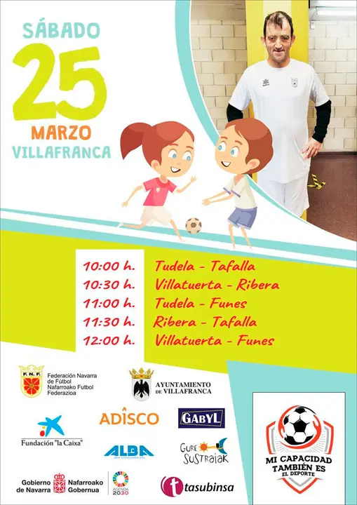 Competici&oacute;n de f&uacute;tbol en Villafranca &lsquo;Mi capacidad tambi&eacute;n es el deporte&rsquo;