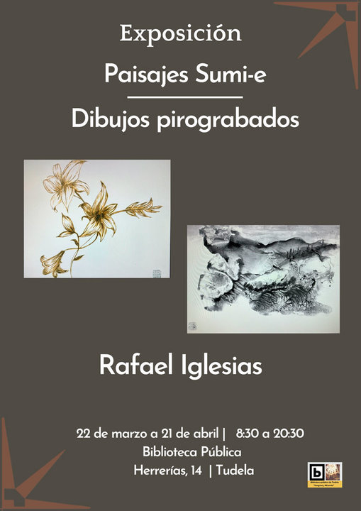 Exposición en Tudela ‘Paisajes sumi-e. Dibujos pirograbados’ de Rafael Iglesias